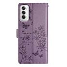 For OPPO Reno12 5G Global Butterflies and Flowers Leather Phone Case(Purple) - 3