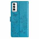 For OPPO Reno12 5G Global Butterflies and Flowers Leather Phone Case(Blue) - 3