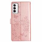 For OPPO Reno12 Pro 5G Global Butterfly Love Flower Embossed Leather Phone Case(Rose Gold) - 3