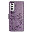 For OPPO Reno12 Pro 5G Global Butterfly Love Flower Embossed Leather Phone Case(Purple) - 3