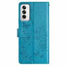 For OPPO Reno12 Pro 5G Global Butterfly Love Flower Embossed Leather Phone Case(Blue) - 3
