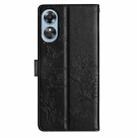 For OPPO A17 Butterfly Love Flower Embossed Leather Phone Case(Black) - 3