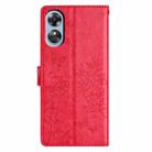 For OPPO A17 Butterfly Love Flower Embossed Leather Phone Case(Red) - 3