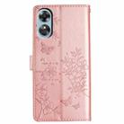 For OPPO A17 Butterfly Love Flower Embossed Leather Phone Case(Rose Gold) - 3