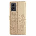 For OPPO A36 / A76 / A96 Butterfly Love Flower Embossed Leather Phone Case(Gold) - 3