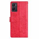 For OPPO A36 / A76 / A96 Butterfly Love Flower Embossed Leather Phone Case(Red) - 3