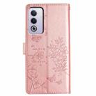 For OPPO A3 Pro 5G Butterflies and Flowers Leather Phone Case(Rose Gold) - 3