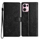 For OPPO Reno13 Pro Global Butterflies and Flowers Leather Phone Case(Black) - 1