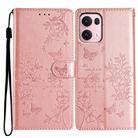For OPPO Reno13 Pro Global Butterflies and Flowers Leather Phone Case(Rose Gold) - 1