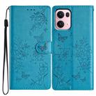 For OPPO Reno13 Pro Global Butterflies and Flowers Leather Phone Case(Blue) - 1