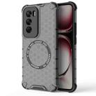 For OPPO Reno12 Pro Global Honeycomb Magnetic Ring Shockproof Phone Case(Black) - 1