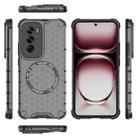 For OPPO Reno12 Pro Global Honeycomb Magnetic Ring Shockproof Phone Case(Black) - 3