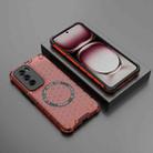 For OPPO Reno12 Pro Global Honeycomb Magnetic Ring Shockproof Phone Case(Red) - 2