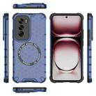 For OPPO Reno12 Pro Global Honeycomb Magnetic Ring Shockproof Phone Case(Blue) - 3