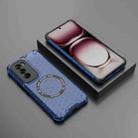 For OPPO Reno12 Global Honeycomb Magnetic Ring Shockproof Phone Case(Blue) - 2