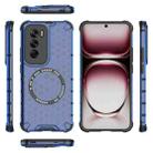 For OPPO Reno12 Global Honeycomb Magnetic Ring Shockproof Phone Case(Blue) - 3