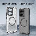 For OPPO Reno13 5G Global Honeycomb Magnetic Ring Shockproof Phone Case(Red) - 2