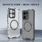 For OPPO Reno13 5G Global Honeycomb Magnetic Ring Shockproof Phone Case(Green) - 2