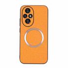 For Honor 200 CD Magsafe Magnetic Cloth Texture Phone Case(Orange) - 1