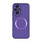 For Honor 200 CD Magsafe Magnetic Cloth Texture Phone Case(Purple) - 1