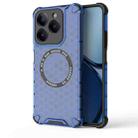 For Realme C63 Global Honeycomb Magnetic Ring Shockproof Phone Case(Blue) - 1