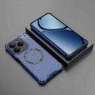 For Realme C63 Global Honeycomb Magnetic Ring Shockproof Phone Case(Blue) - 2
