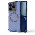 For Realme Narzo N63 Global Honeycomb Magnetic Ring Shockproof Phone Case(Blue) - 1