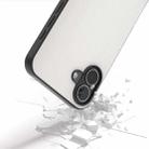 For iPhone 16 Plus ABEEL Black Frame Genuine Leather Elegant Phone Case(White) - 3