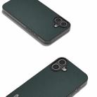 For iPhone 16 Plus ABEEL Black Frame Genuine Leather Elegant Phone Case(Green) - 2