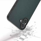 For iPhone 16 Plus ABEEL Black Frame Genuine Leather Elegant Phone Case(Green) - 3