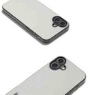 For iPhone 16 ABEEL Black Frame Genuine Leather Elegant Phone Case(White) - 2