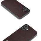 For iPhone 16 ABEEL Black Frame Genuine Leather Elegant Phone Case(Coffee) - 2