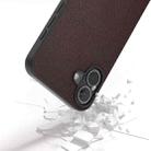 For iPhone 16 ABEEL Black Frame Genuine Leather Elegant Phone Case(Coffee) - 3