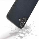 For iPhone 16 ABEEL Black Frame Genuine Leather Elegant Phone Case(Blue) - 3