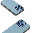 For iPhone 16 Pro Max ABEEL Black Frame Genuine Leather Elegant Phone Case(Sky Blue) - 3