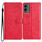 For Realme C61 / C63 Butterfly Love Flower Embossed Leather Phone Case(Red) - 1