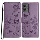 For Realme C61 / C63 Butterfly Love Flower Embossed Leather Phone Case(Purple) - 1