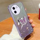 For vivo Y200i / T3X 5G Plated Gradient Glitter Butterfly Holder TPU Phone Case(Purple) - 1