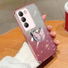 For vivo Y100 IDN Plated Gradient Glitter Butterfly Holder TPU Phone Case(Pink) - 1
