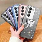 For vivo Y100 IDN Plated Gradient Glitter Butterfly Holder TPU Phone Case(Silver) - 2