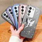 For vivo Y200 Global / V29E Plated Gradient Glitter Butterfly Holder TPU Phone Case(Silver) - 2