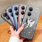 For vivo Y35+ Plated Gradient Glitter Butterfly Holder TPU Phone Case(Silver) - 2