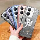 For vivo Y78 Plated Gradient Glitter Butterfly Holder TPU Phone Case(Silver) - 2