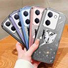 For vivo Y100 5G Plated Gradient Glitter Butterfly Holder TPU Phone Case(Sierra Blue) - 2