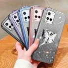 For vivo Y21 Plated Gradient Glitter Butterfly Holder TPU Phone Case(Silver) - 2