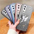 For vivo Y72 5G / iQOO Z3 5G Plated Gradient Glitter Butterfly Holder TPU Phone Case(Sierra Blue) - 2