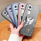 For vivo Y51 2021 Plated Gradient Glitter Butterfly Holder TPU Phone Case(Silver) - 2
