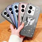 For vivo Y22 / Y22s Plated Gradient Glitter Butterfly Holder TPU Phone Case(Silver) - 2