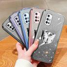 For vivo V17 India / V19 IDN Plated Gradient Glitter Butterfly Holder TPU Phone Case(Silver) - 2