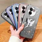 For vivo V30e Plated Gradient Glitter Butterfly Holder TPU Phone Case(Black) - 2